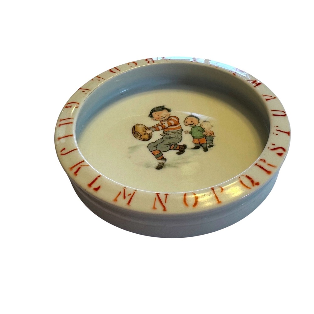 ABC Antique German Children's Football Alphabet Bowl
